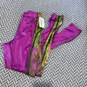 Vintage Nike Track Pants Women’s M Made in USA 90s Colorblock Nylon Ankle Zip